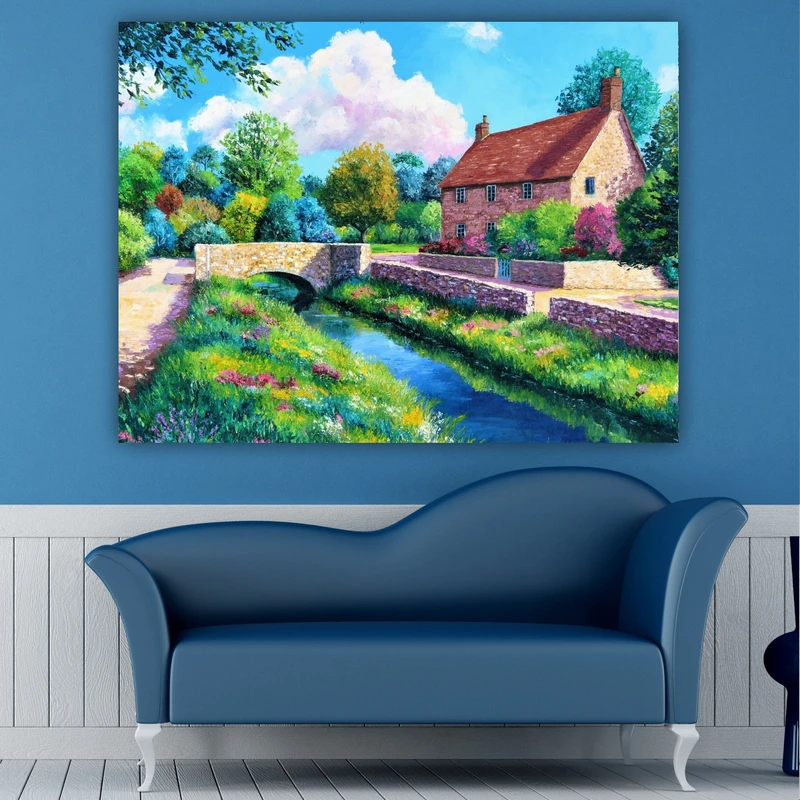 پوستر پارچه ای طرح نقاشی مدل طبیعت بهاری کد FP104004