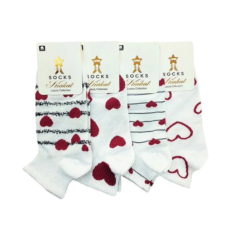 جوراب ساق کوتاه زنانه کیاکت مدل LOVE  بسته 4 عددی