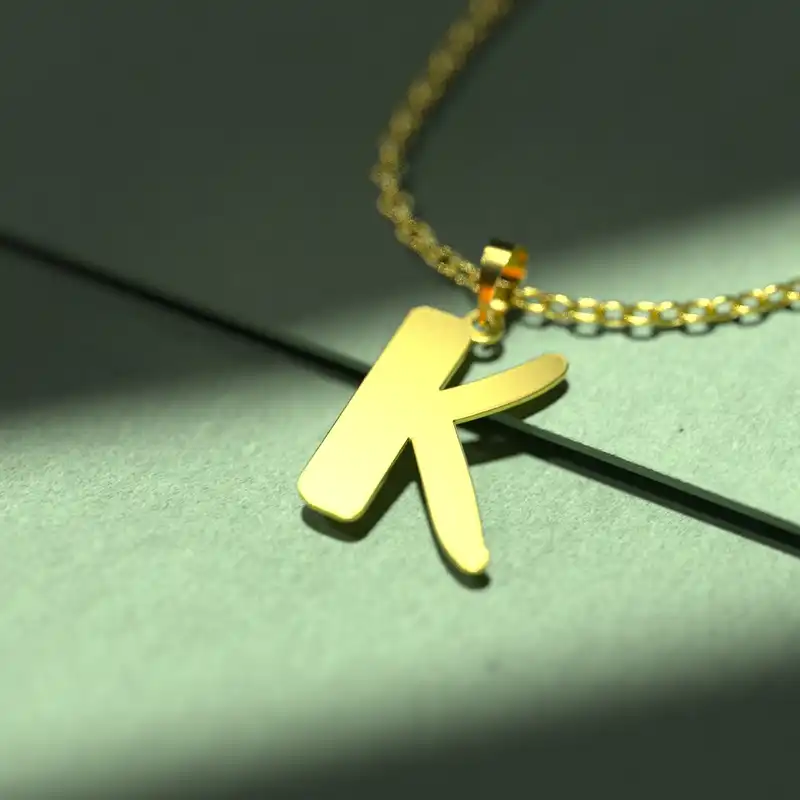 گردنبند طلا 18 عیار زنانه مدوپد مدل حرف K کد H3-1-1117