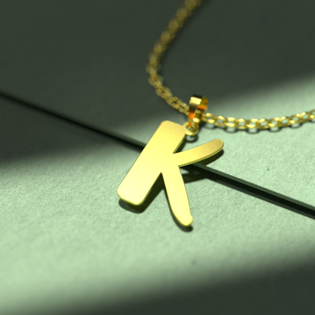 گردنبند طلا 18 عیار زنانه مدوپد مدل حرف K کد H3-1-1117 -  - 2