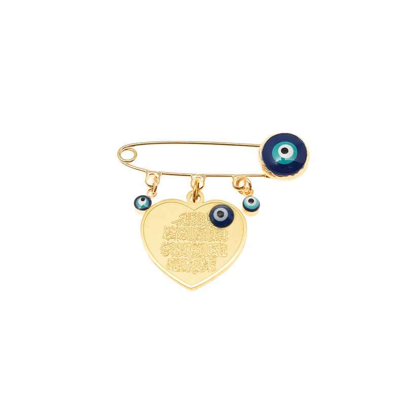 سنجاق سینه دخترانه دلنار گالری مدل چشم نظر قلبی