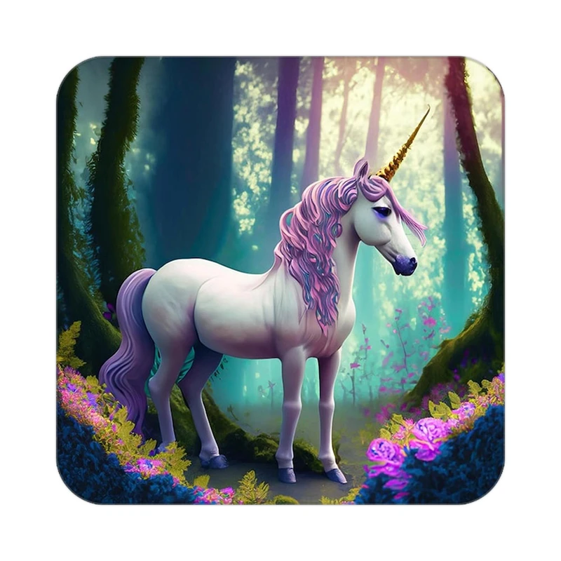 زیر لیوانی کاکتی طرح اسب تک شاخ و یونیکورن مدل mp32641