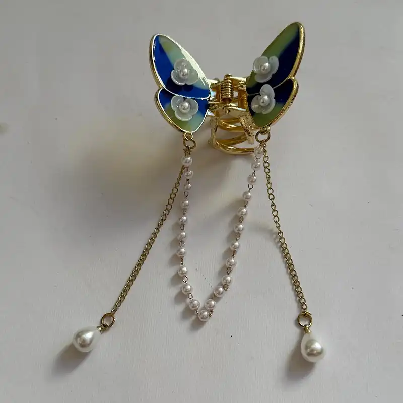 کلیپس مو زنانه مدل فلزی طرح پروانه