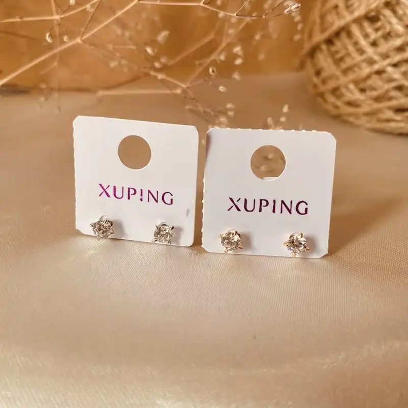 گوشواره زنانه ژوپینگ مدل تک نگین