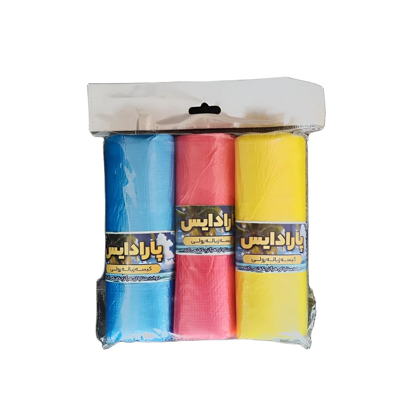 کیسه زباله مدل رولی پرفراژدار سایز 55*70 مجموعه 3 رول 12 عددی
