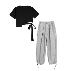 ست نیم تنه و شلوار زنانه مدل Tied