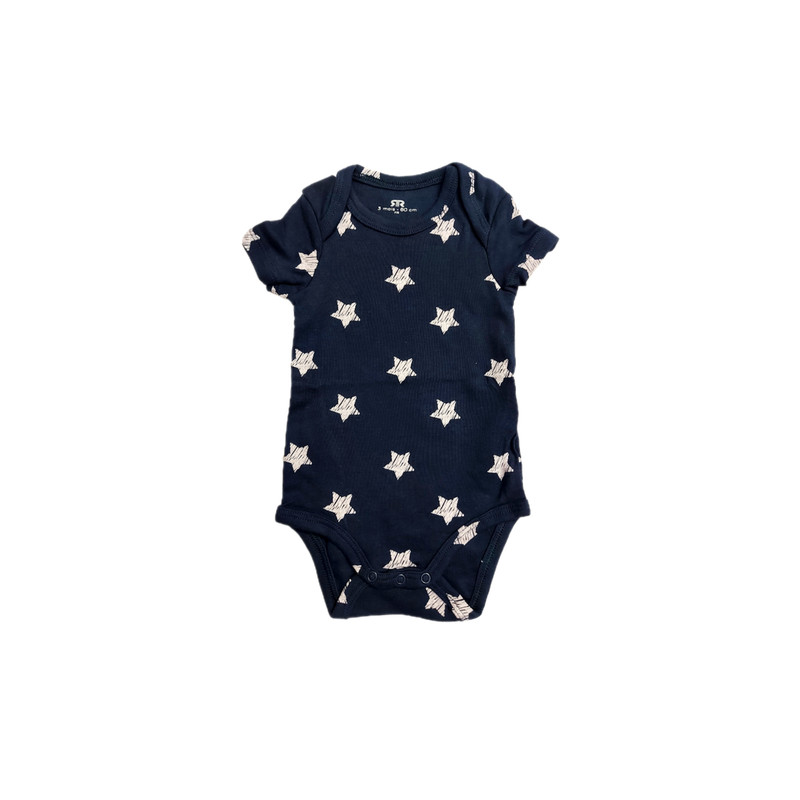 بادی آستین کوتاه نوزادی مدل ستاره ای کد 0304