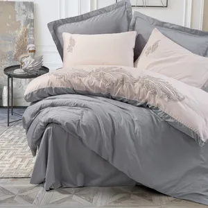 سرویس روتختی کاتن باکس مدل Brode Saten Sheen Gri دو نفره 6 تکه