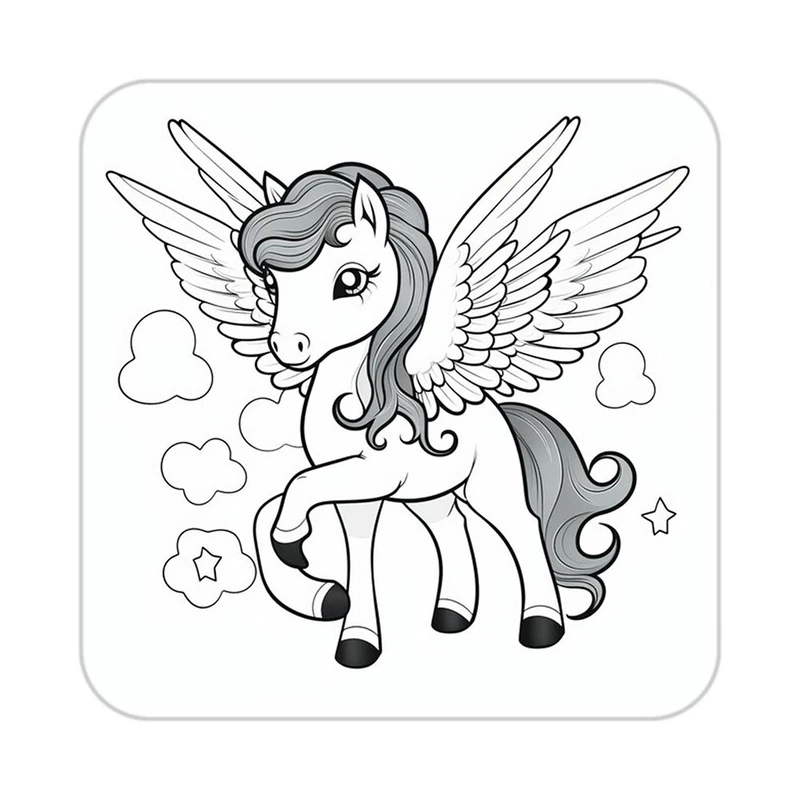 زیر لیوانی کاکتی طرح اسب تک شاخ و یونیکورن مدل mp33488