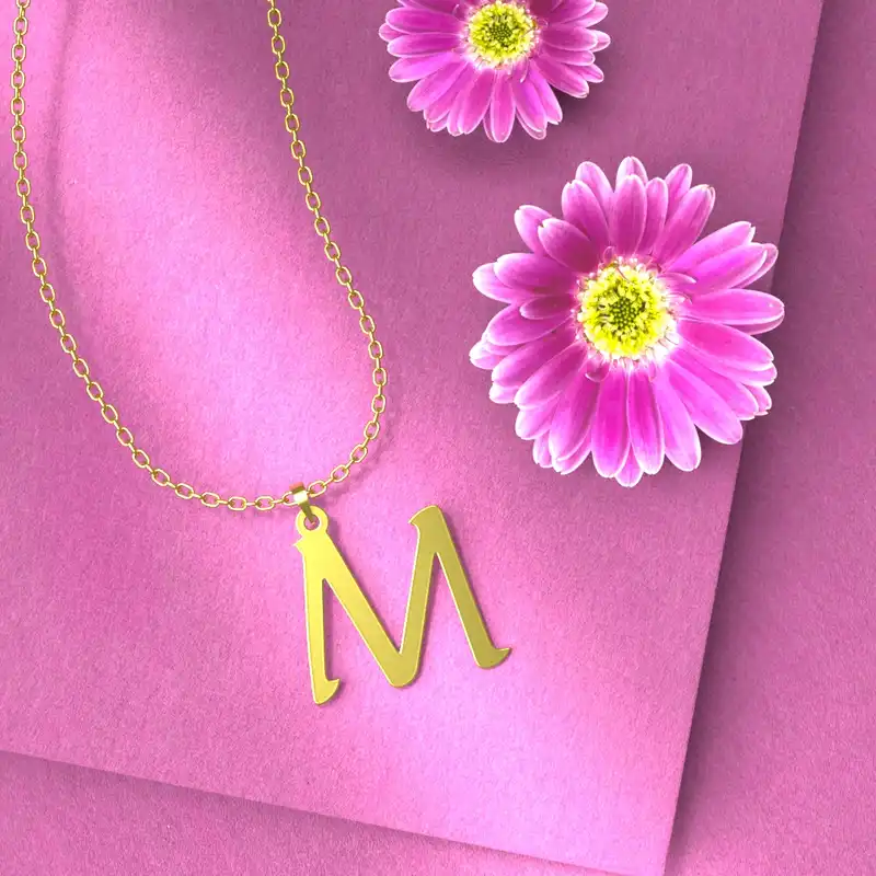 گردنبند طلا 18 عیار زنانه مدوپد مدل حرف M کد H3-1-1325