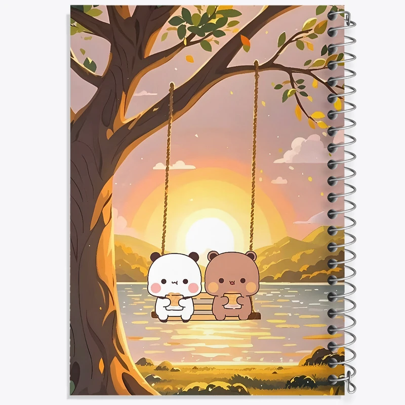 دفتر شطرنجی 50 برگ خندالو طرح خرس و پاندای کیوت کد F5429