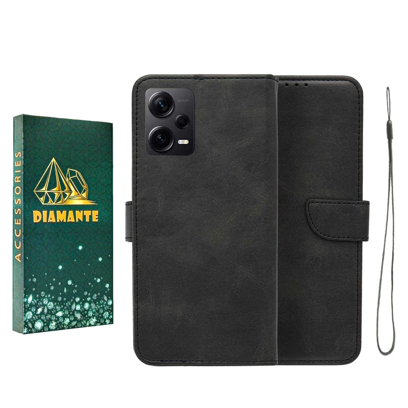 کیف کلاسوری دیامانته مدل Bandaviz Gn مناسب برای گوشی موبایل شیائومی Redmi Note 12 5G به همراه بند آویز