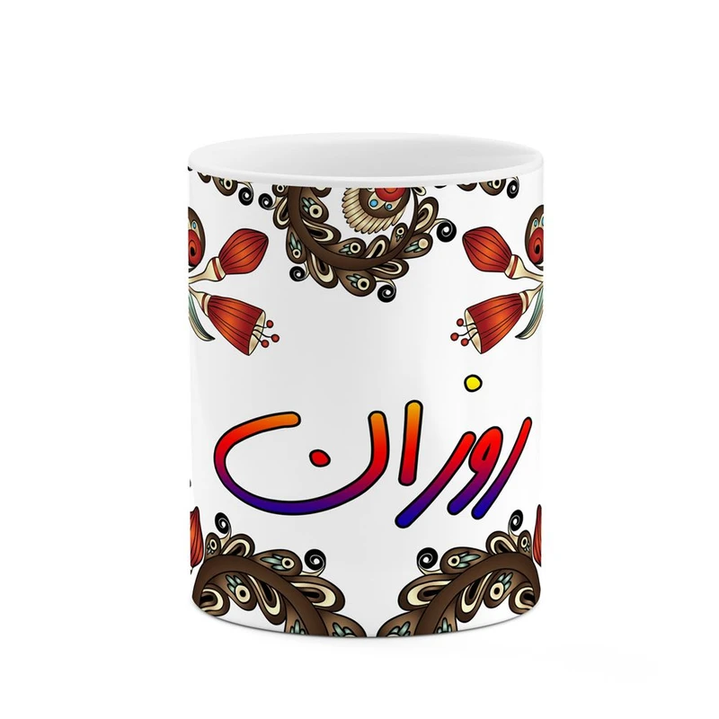 ماگ کاکتی مدل اسم روزان طرح سنتی گل و بته کد mgh45295