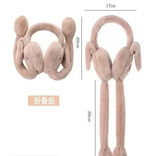 گوش گیر زمستانی بچگانه مدل پمپی طرح کیتی رنگ صورتی