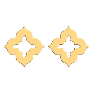 گوشواره طلا 18 عیار زنانه فرشته مدل اسلیمی WEL-000016