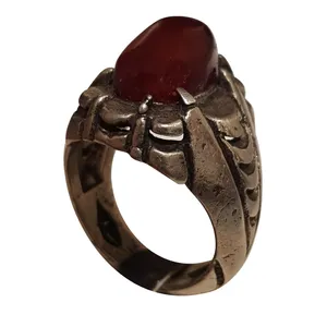 انگشتر نقره مردانه مدل عقیق سلیمانی حجرالعین کد AHHE314300