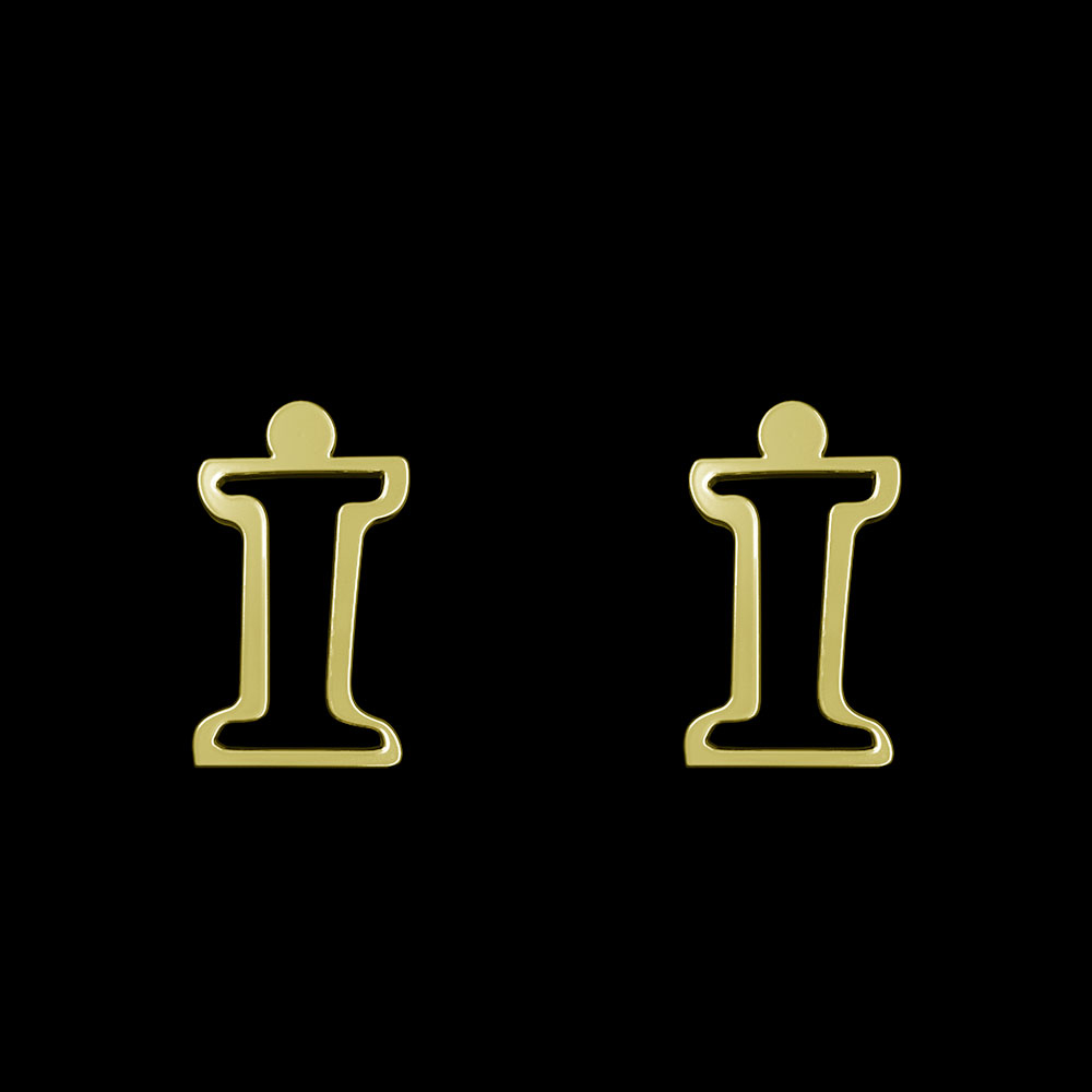 گوشواره طلا 18 عیار زنانه مدوپد مدل حرف I کد GA1-16689