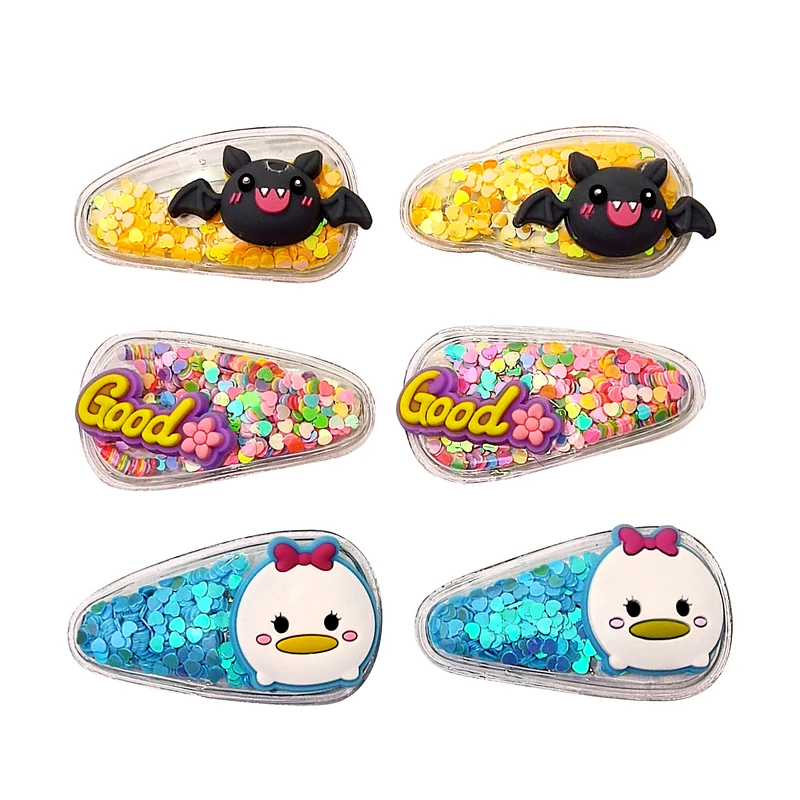 گیره مو دخترانه مدل آکواریومی مجموعه ۶ عددی