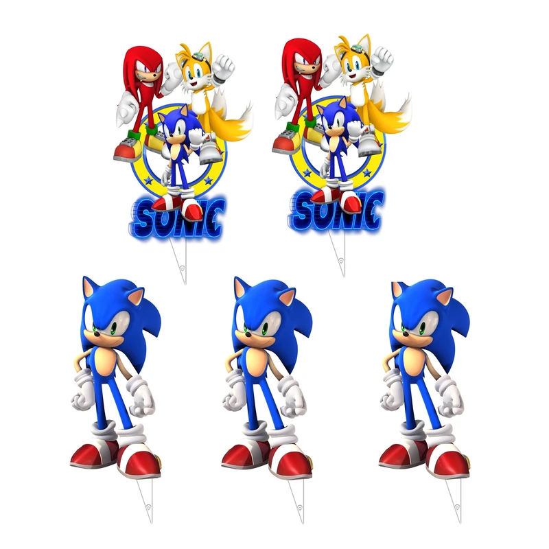   تاپر تولد مدل سونیک  کد 01 مجموعه 5 عددی