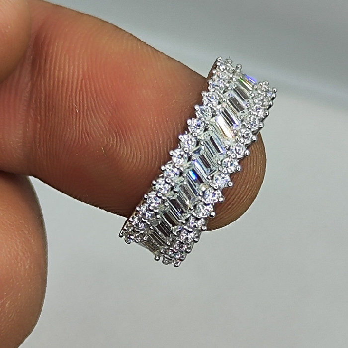 انگشتر نقره زنانه نقره جات بافندگان مدل برلیان کد 55