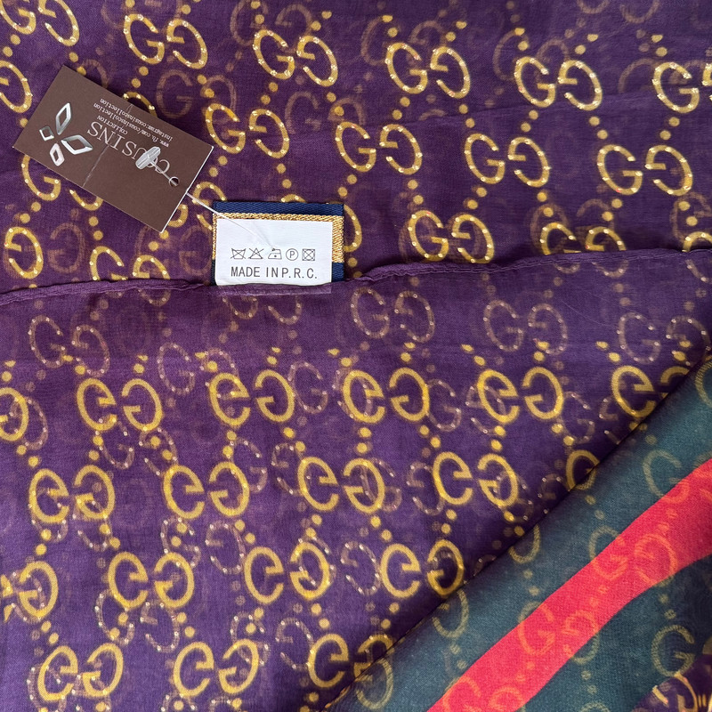 روسری زنانه مدل حریر ابرشیم زنجیری کد 3