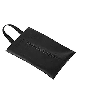 نگهدارنده جعبه دستمال کاغذی خودرو مدل بند دار چرمی