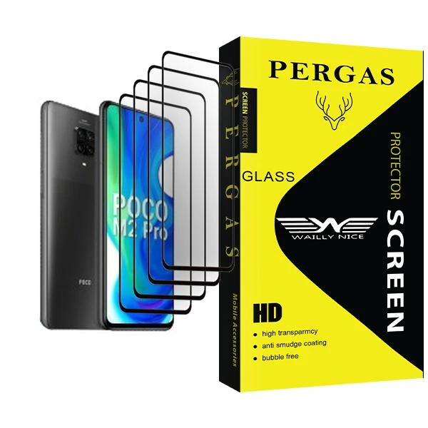 محافظ صفحه نمایش وایلی نایس مدل Pergas Glass MIX004 مناسب برای گوشی موبایل شیائومی Poco M2 Pro بسته چهار عددی