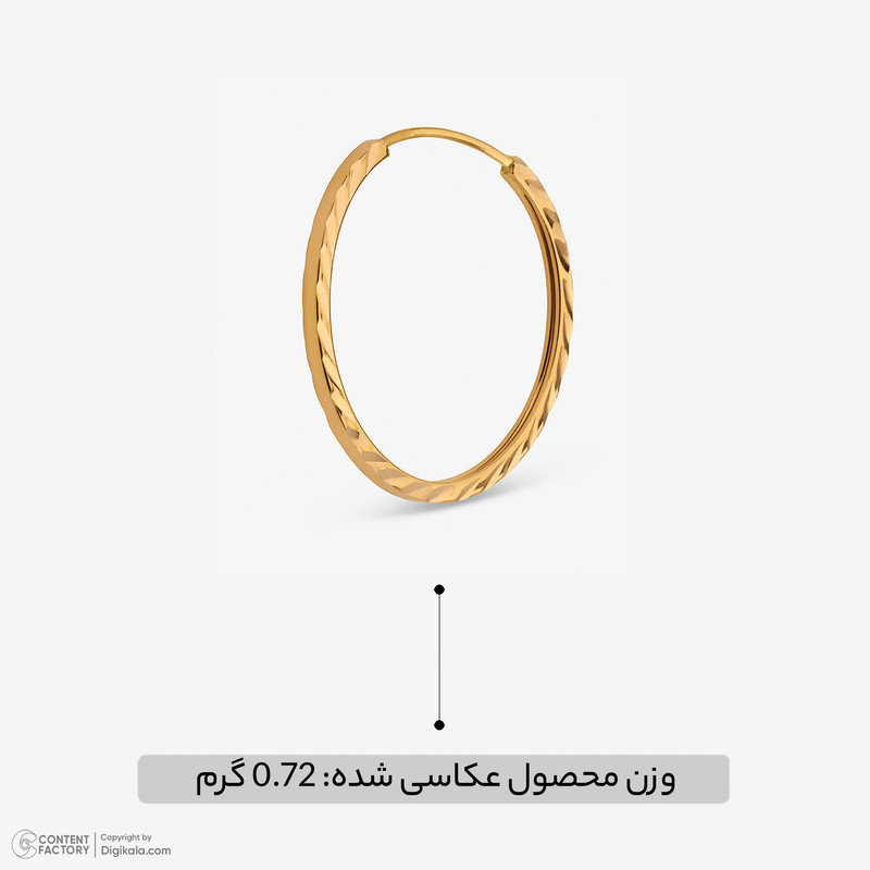 گوشواره حلقه‌ای طلا کم اجرت  18 عیار زنانه ناریا مدل تراش کد Me20-1