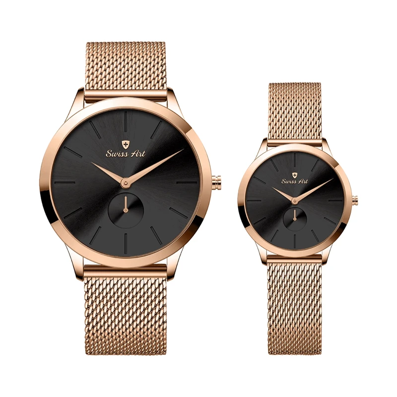 ست ساعت مچی عقربه‌ای کوارتز زنانه و مردانه سوئیس آرت مدل 920113-114RG0401