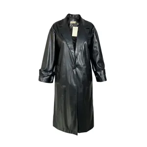 پالتو زنانه مدل چرم تک دکمه