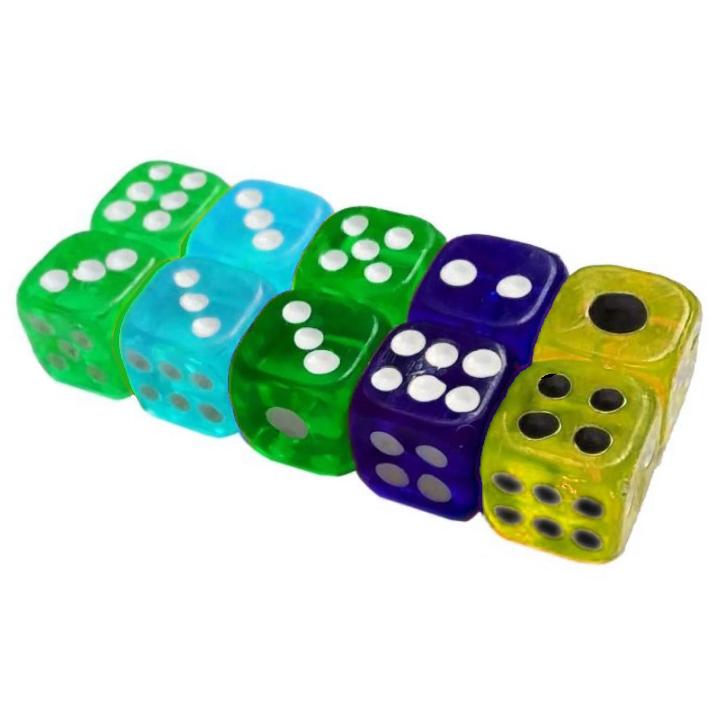 تاس بازی مدل شفاف کد RNDMDICE-028 بسته 20 عددی