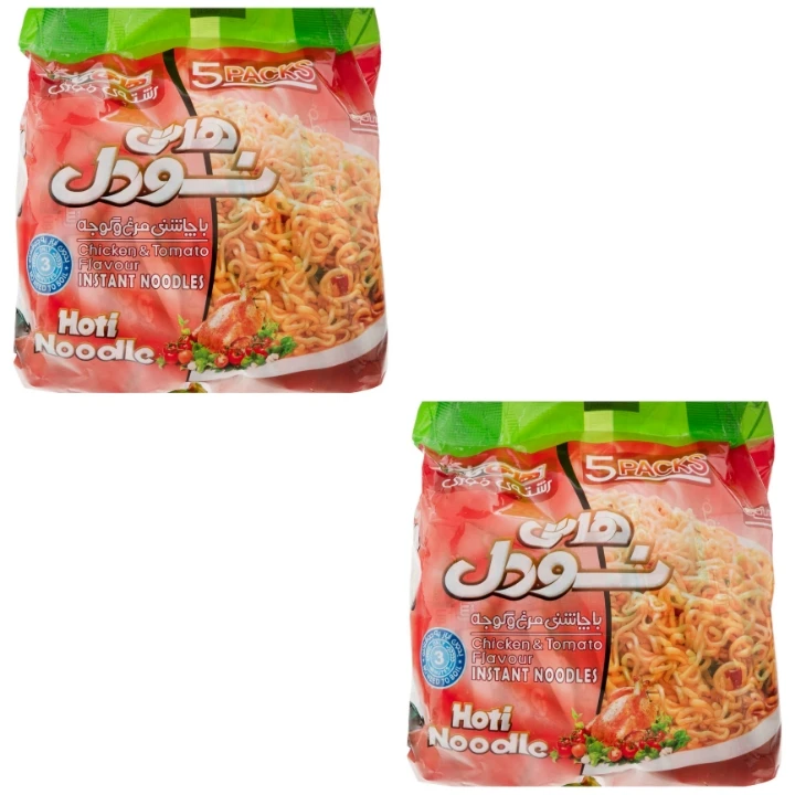 نودل با چاشنی مرغ و گوجه هاتی کارا - دو بسته 5 عددی
