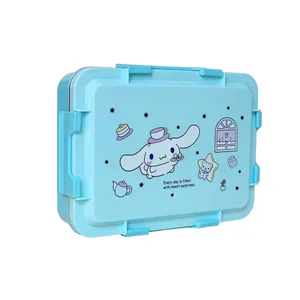 ظرف غذای کودک مدل لانچ باکس استیل کرومی و سینامورول به همراه قاشق و چنگال