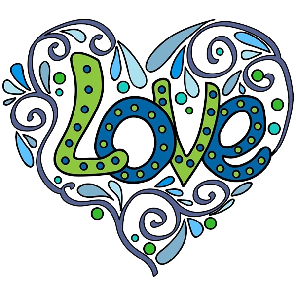 استیکر پارچه و لباس پاد آفرین طرح عشق و قلب کد 3676