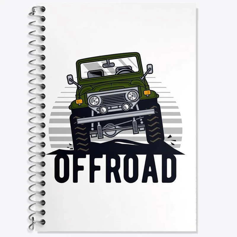 دفتر زبان 50 برگ خندالو مدل دو خط طرح ماشین آفرود کد 10353