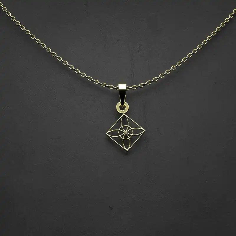 گردنبند طلا 18 عیار زنانه مدوپد مدل هندسی کد FF2-1-1003