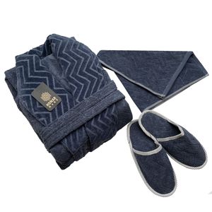 سرویس حوله پالتویی ۴ تکه هنرمند مدل ویکتوریا سایز ۱۲۵