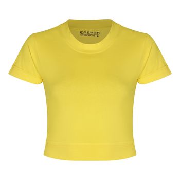 کراپ‌ تی‌شرت آستین کوتاه زنانه ایزی دو مدل 9879001610010