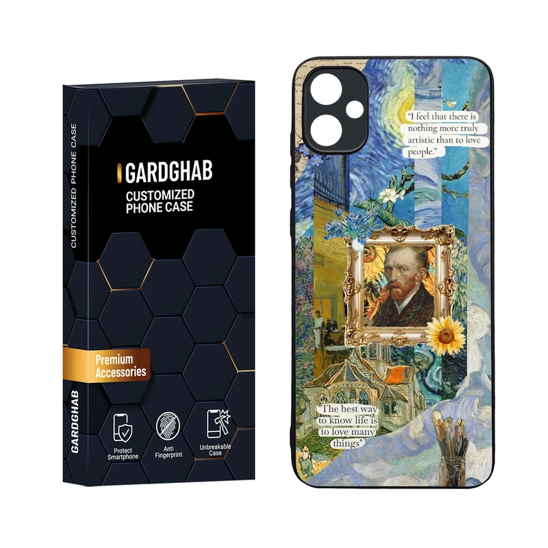 کاور گارد قاب مدل دورژله ای پشت گلس هنری مناسب برای گوشی موبایل سامسونگ Galaxy A05