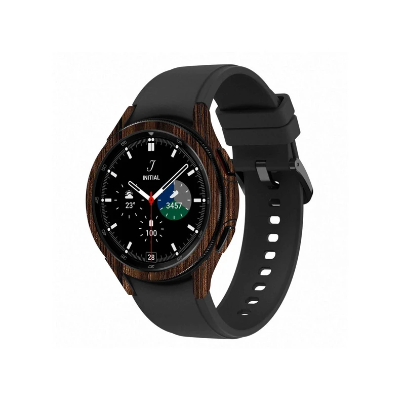  برچسب ماهوت طرح Dark-Walnut-Wood مناسب برای ساعت هوشمند سامسونگ Watch4 Classic 42mm