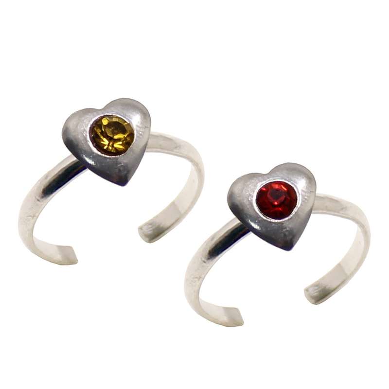 بند انگشتی زنانه طرح قلب کد RKH_1174 مجموعه 2 عددی