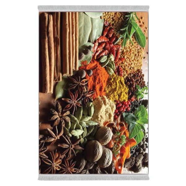 فرش پارچه‌ای دفه مدل فرشینه شانل مخمل ترک طرح فانتزی کد 00679
