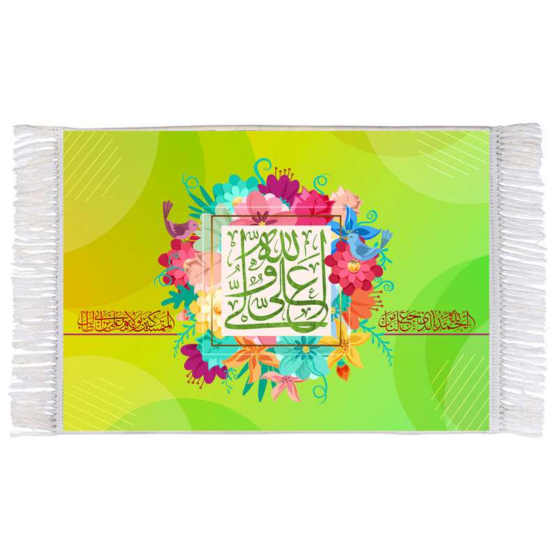 فرش ماشینی دیوارکوب اطلس آبی مدل علی ولی الله کد T3867