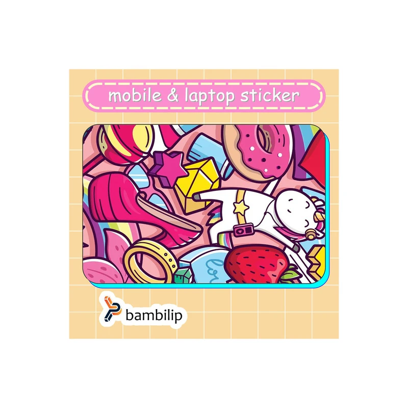 استیکر بامبیلیپ مدل کارت عابر طرح یونیکورن کد 2791399