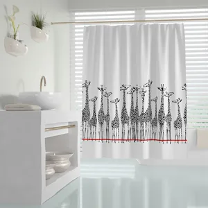 پرده حمام دلفین مدل Giraffe سایز 180x200سانتی متر