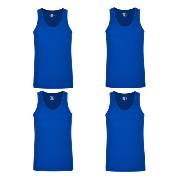 زیرپوش رکابی مردانه برهان تن پوش مدل 14-01 رنگ آبی بسته 4 عددی