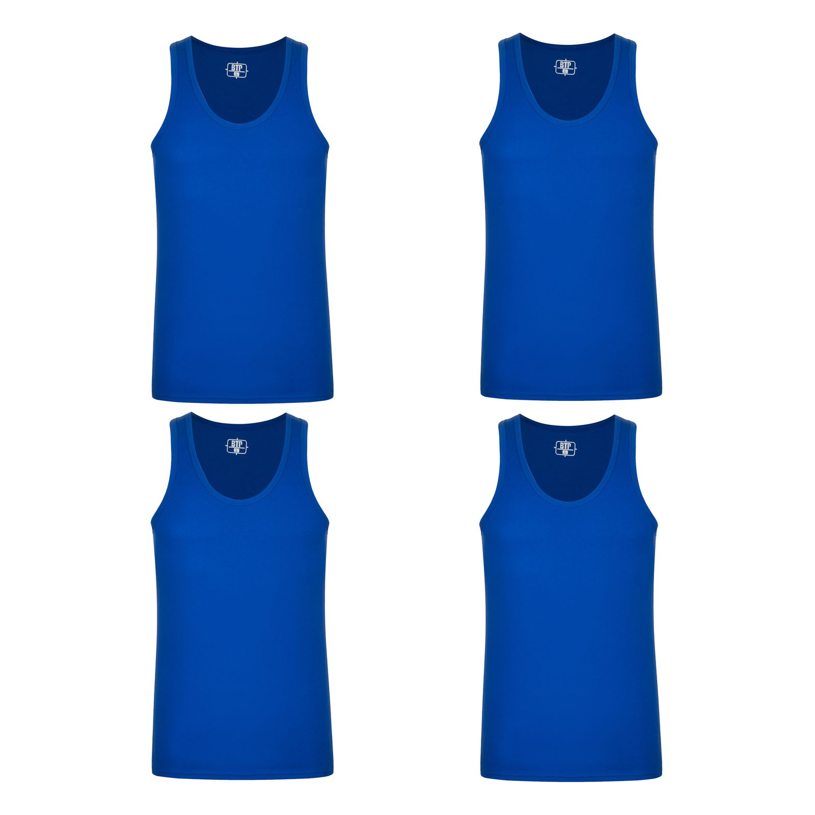 زیرپوش رکابی مردانه برهان تن پوش مدل 14-01 رنگ آبی بسته 4 عددی -  - 1