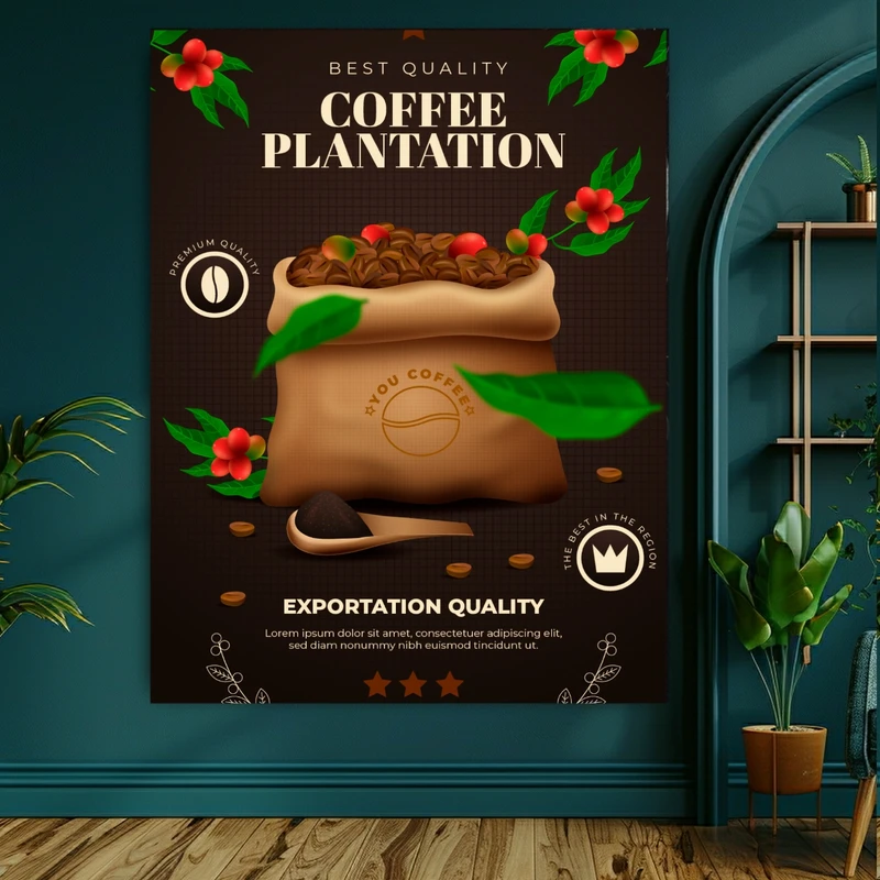  پوستر طرح قهوه مدل کیسه ایی کد GR1021