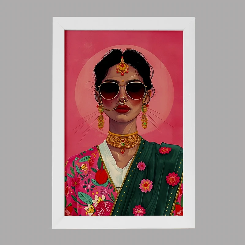 تابلو خندالو مدل دختر هندی کد F6022