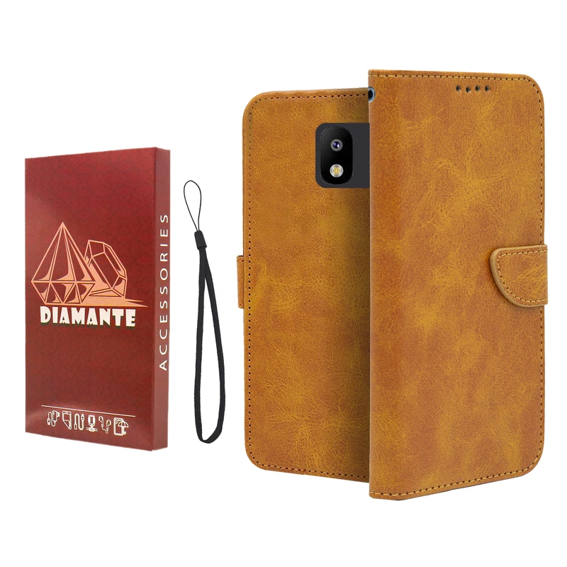 کیف کلاسوری دیامانته مدل Mortand Ros مناسب برای گوشی موبایل سامسونگ Galaxy J250 به همراه بندآویز